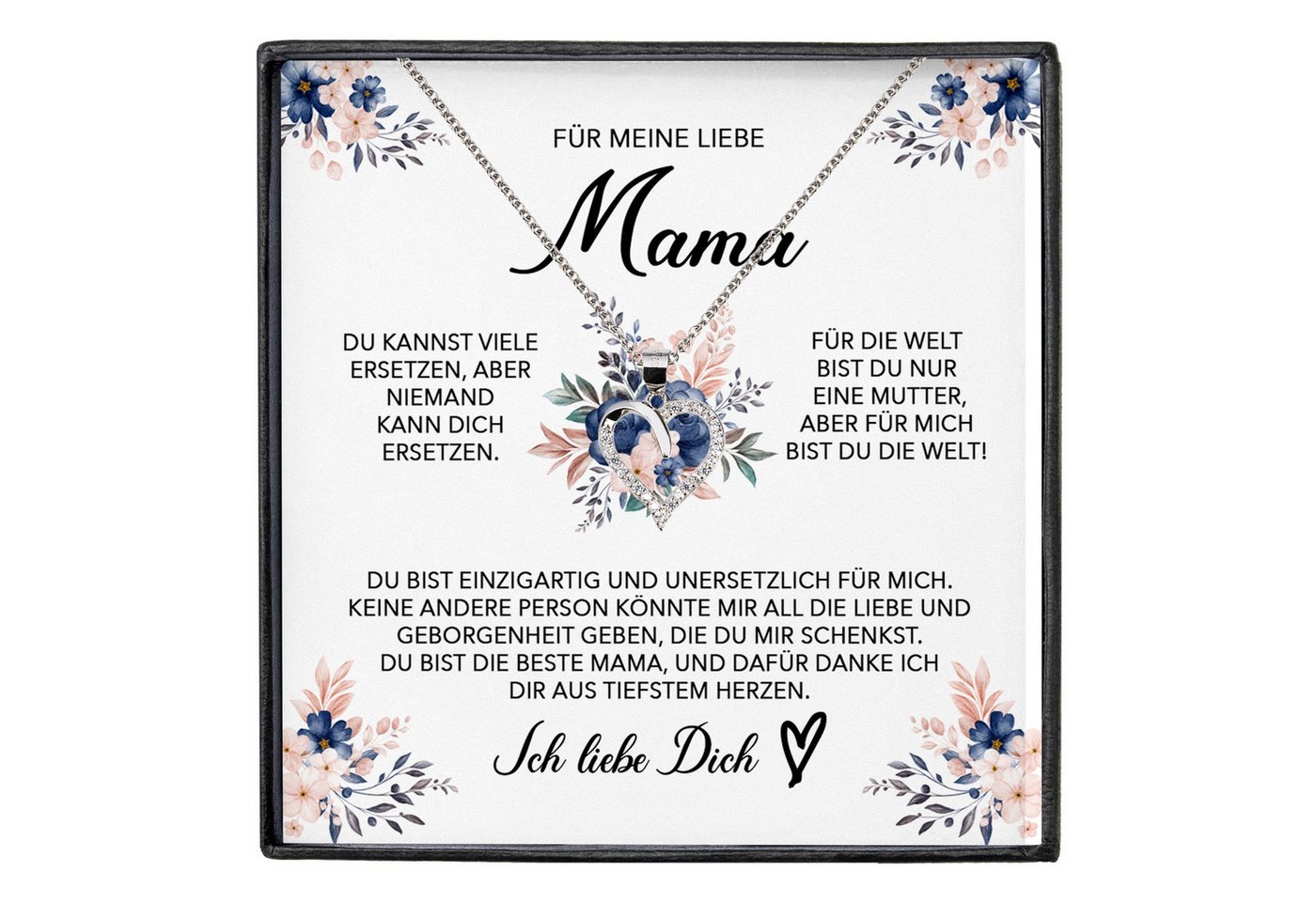 22Feels Schmuckset Liebe Mama Geschenk Kette Muttertag Frauen Schmuck Geburtstag Damen (inkl. Geschenktasche, Karte, Poliertuch, Beutel), Echt-Silber 925/000, Karte Made In Germany von 22Feels