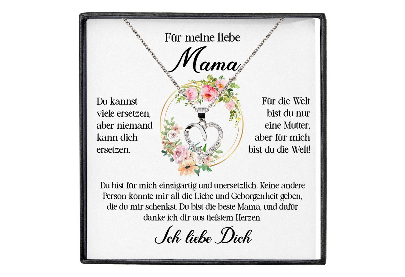 22Feels Schmuckset Liebe Mama Geschenk Kette Muttertag Frauen Schmuck Geburtstag Damen (inkl. Geschenktasche, Karte, Poliertuch, Beutel), Echt-Silber 925/000, Karte Made In Germany von 22Feels