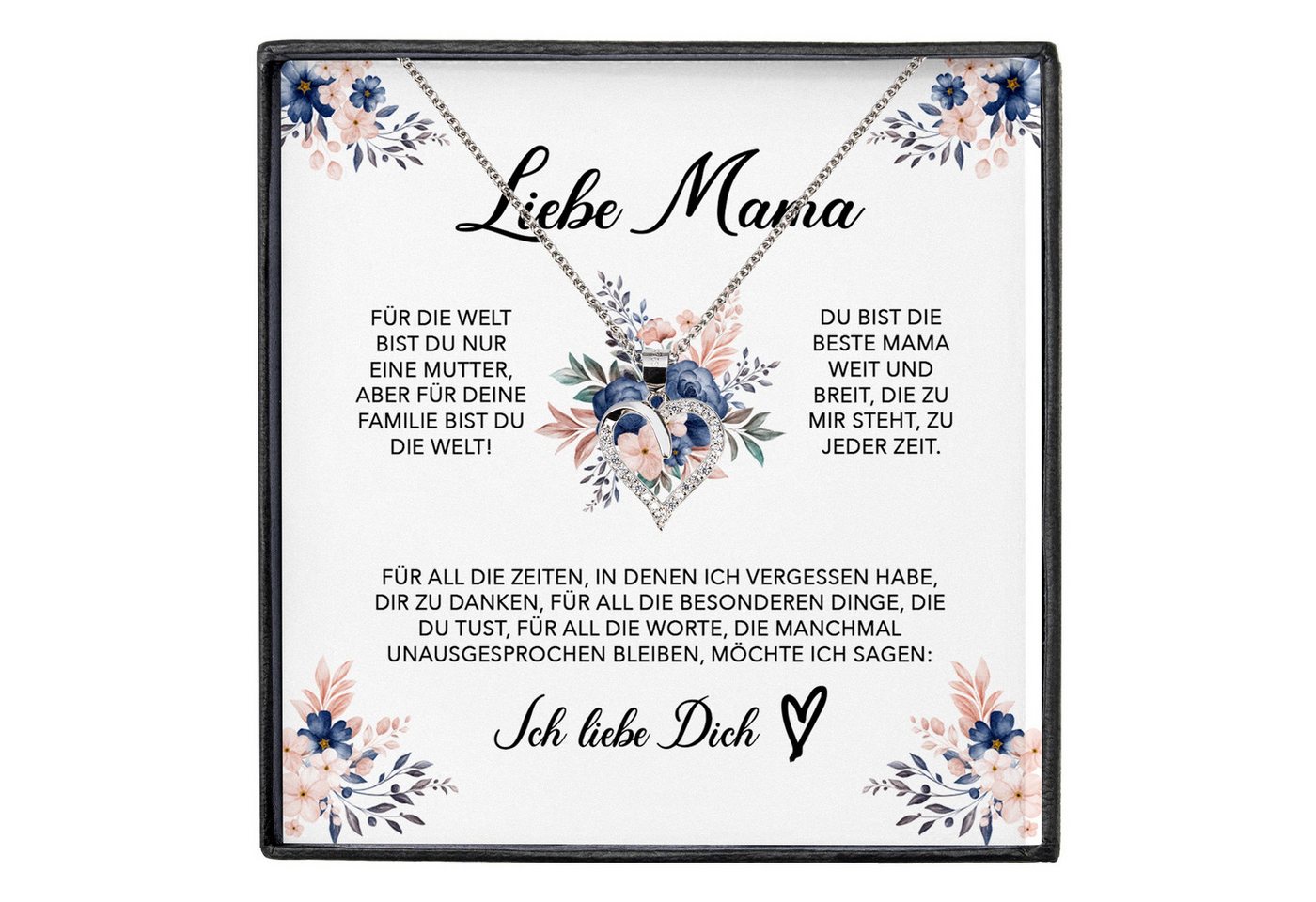 22Feels Schmuckset Liebe Mama Geschenk Kette Muttertag Frauen Schmuck Geburtstag Damen (inkl. Geschenktasche, Karte, Poliertuch, Beutel), Echt-Silber 925/000, Karte Made In Germany von 22Feels