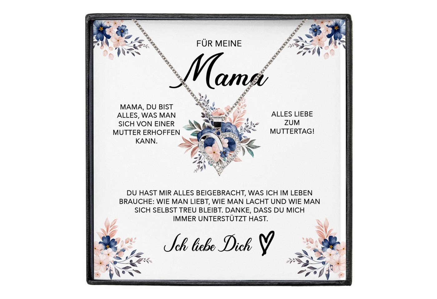 22Feels Schmuckset Liebe Mama Geschenk Kette Muttertag Frauen Schmuck Geburtstag Damen (inkl. Geschenktasche, Karte, Poliertuch, Beutel), Echt-Silber 925/000, Karte Made In Germany von 22Feels
