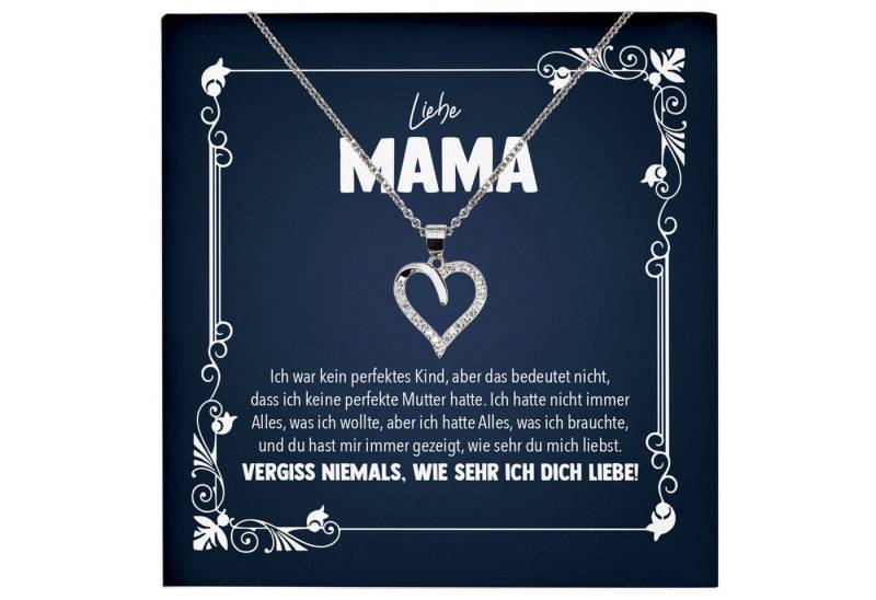 22Feels Schmuckset Liebe Mama Geschenk Muttertag Frauen Halskette Damen Herz Collier (inkl. Geschenktasche, Karte, Poliertuch, Beutel), Echt-Silber 925/000, Karte Made In Germany von 22Feels