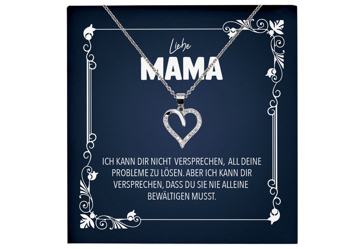 22Feels Schmuckset Liebe Mama Geschenk Muttertag Frauen Halskette Damen Herz Collier (inkl. Geschenktasche, Karte, Poliertuch, Beutel), Echt-Silber 925/000, Karte Made In Germany von 22Feels