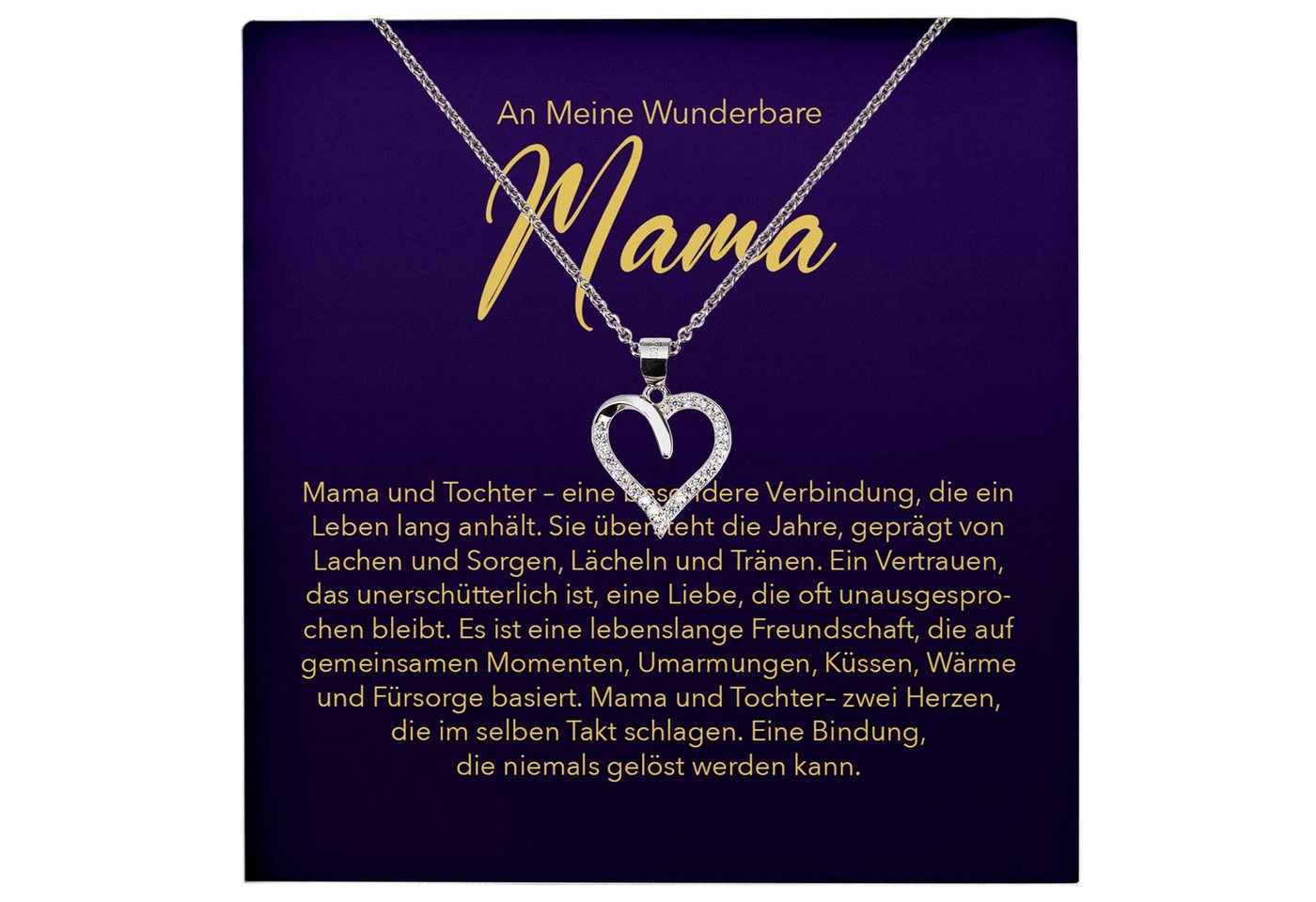 22Feels Schmuckset Liebe Mama Geschenk von Tochter Muttertag Frauen Halskette Damen Herz, Echt-Silber 925/000, Karte Made In Germany von 22Feels