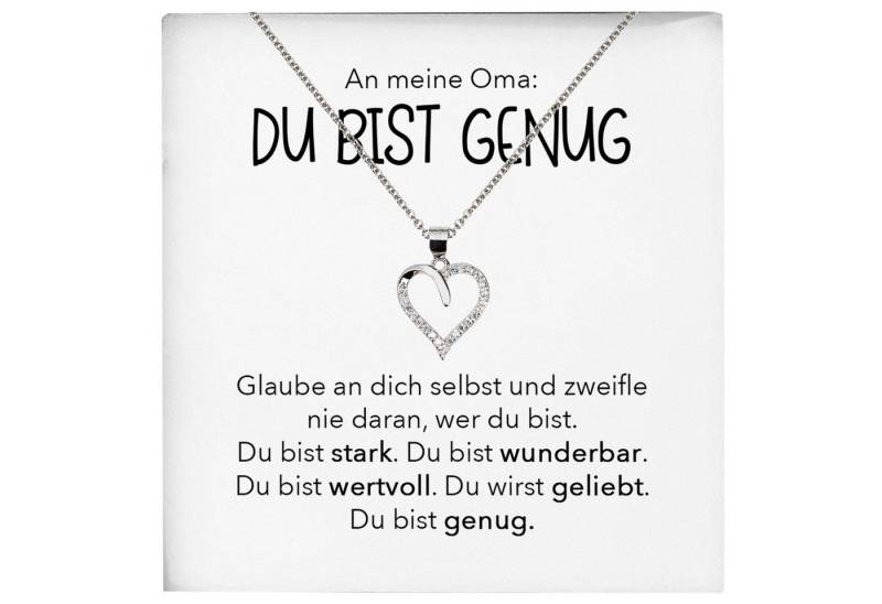 22Feels Schmuckset Liebe Oma Geschenk Grossmutter Frauen Halskette Damen Collier Herz (inkl. Geschenktasche, Karte, Poliertuch, Beutel), Echt-Silber 925/000, Karte Made In Germany von 22Feels