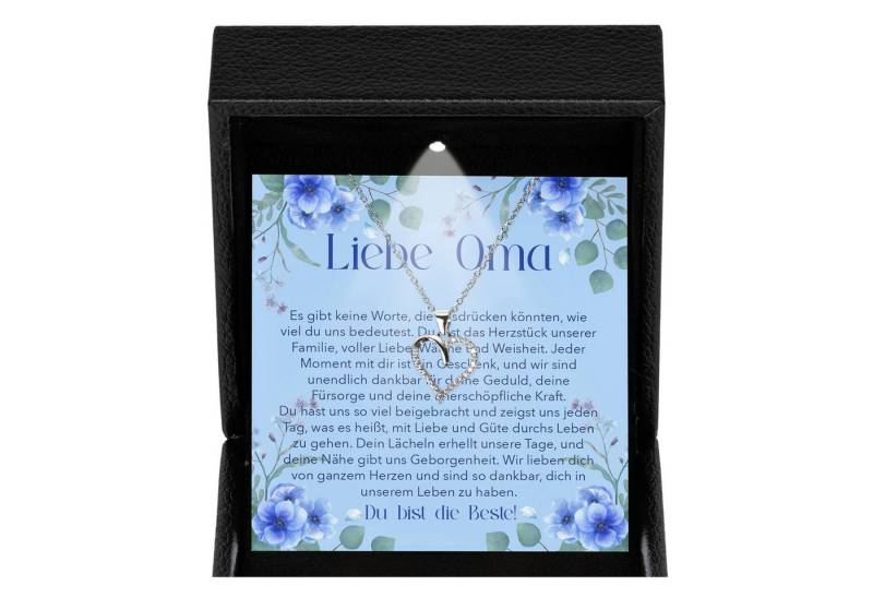 22Feels Schmuckset Liebe Oma Geschenk Grossmutter Frauen Halskette Damen Collier Herz (Geschenkset), Silber 925/000, Geschenkset Made In Germany, Premium Licht Etui von 22Feels