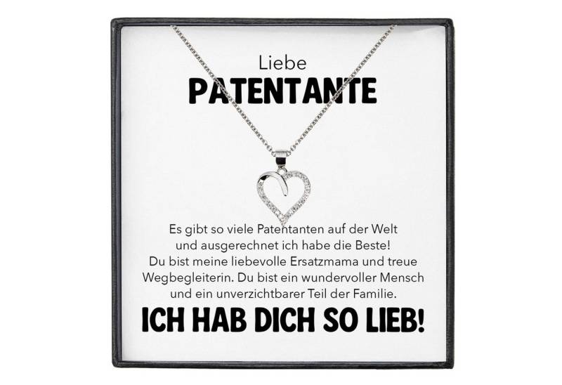 22Feels Schmuckset Liebe Patentante Geschenk Patin Frauen Schmuck Herz Halskette Damen (inkl. Geschenktasche, Karte, Poliertuch, Beutel), Silber 925/000, Karte Made In Germany von 22Feels