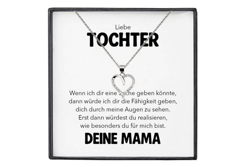 22Feels Schmuckset Liebe Tochter Geschenk von Mama Mädchen Frauen Herz Halskette Karte (inkl. Geschenktasche, Karte, Poliertuch, Beutel), Silber 925/000, Karte Made In Germany von 22Feels