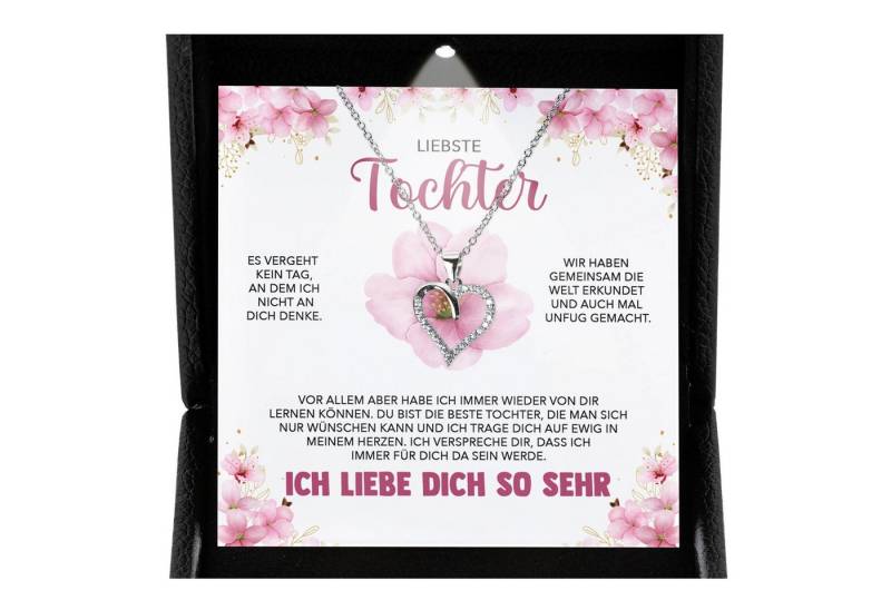 22Feels Schmuckset Liebe Tochter Geschenk von Mama Papa Mädchen Frauen Herz Halskette (inkl. Geschenktasche, Karte, Poliertuch, Beutel), Premium Licht Etui, Silber 925/000, Karte Made In Germany von 22Feels