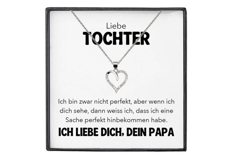 22Feels Schmuckset Liebe Tochter Geschenk von Papa Mädchen Frauen Herz Halskette Karte (inkl. Geschenktasche, Karte, Poliertuch, Beutel), Silber 925/000, Karte Made In Germany von 22Feels