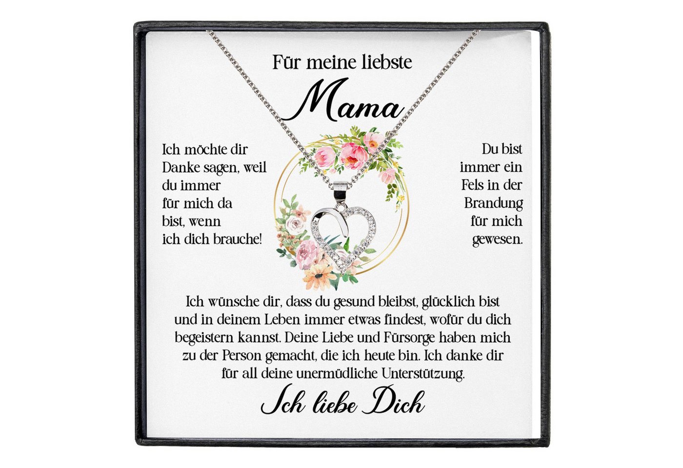 22Feels Schmuckset Liebste Mama Geschenk Kette Muttertag Frauen Schmuck Geburtstag Damen (inkl. Geschenktasche, Karte, Poliertuch, Beutel), Echt-Silber 925/000, Karte Made In Germany von 22Feels