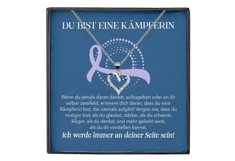 22Feels Schmuckset Magenkrebs Patientin Geschenk Therapie Herz Halskette (inkl. Geschenktasche, Karte, Poliertuch, Beutel), Silber 925/000, Karte Made In Germany von 22Feels