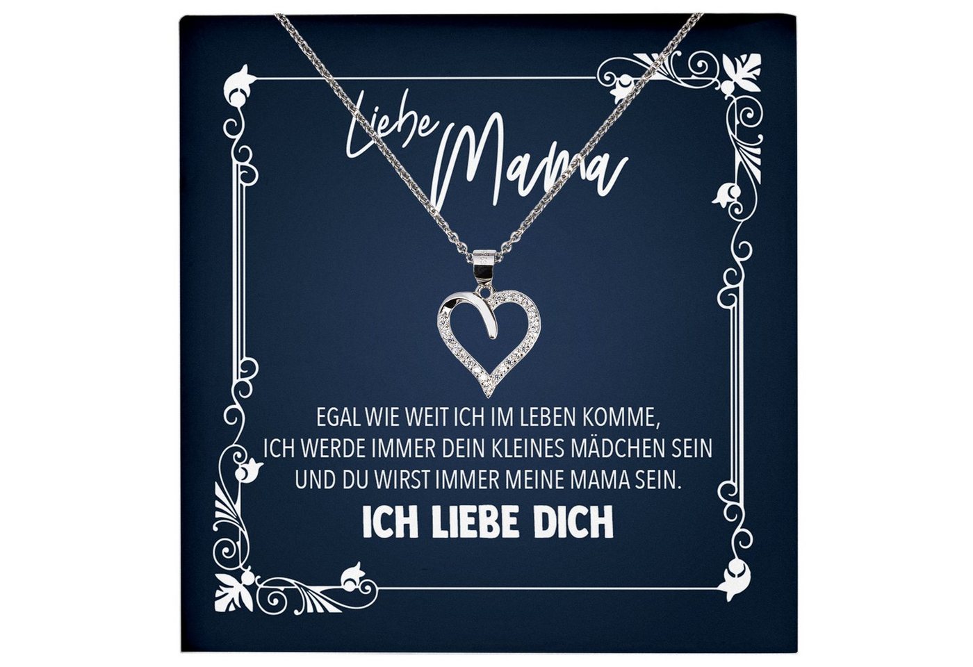 22Feels Schmuckset Mama Geschenk v. Tochter Muttertag Geburtstag Frauen Schmuck Halskette, Echt-Silber 925/000, Karte Made In Germany von 22Feels