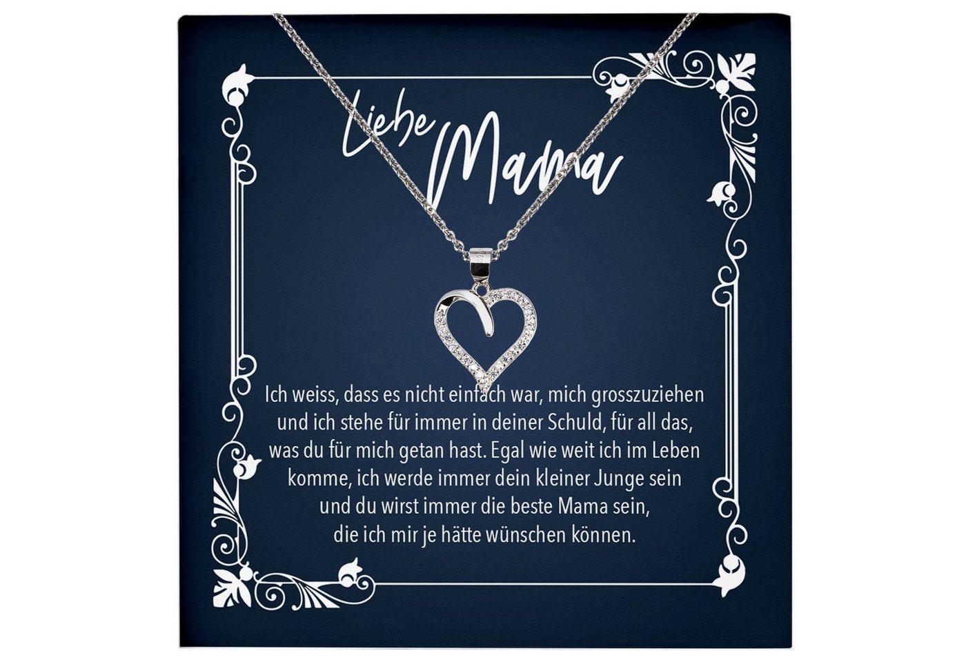 22Feels Schmuckset Mama Geschenk von Sohn Muttertag Geburtstag Frauen Schmuck Halskette, Echt-Silber 925/000, Karte Made In Germany von 22Feels