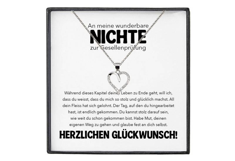 22Feels Schmuckset Nichte Abschlussprüfung Geschenk Gesellenprüfung Frauen Halskette (inkl. Geschenktasche, Karte, Poliertuch, Beutel), Silber 925/000, Karte Made In Germany von 22Feels