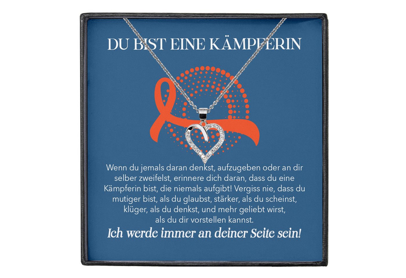 22Feels Schmuckset Nierenkrebs Patientin Geschenk Therapie Herz Halskette (inkl. Geschenktasche, Karte, Poliertuch, Beutel), Silber 925/000, Karte Made In Germany von 22Feels