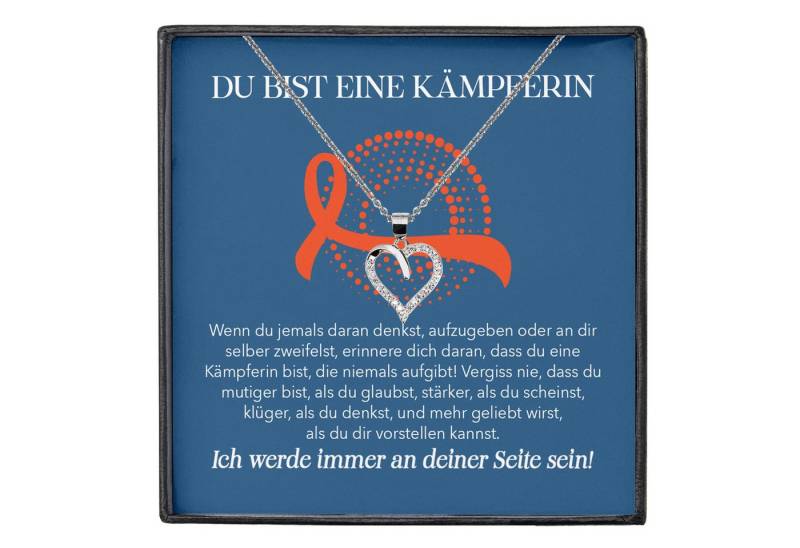 22Feels Schmuckset Nierenkrebs Patientin Geschenk Therapie Herz Halskette (inkl. Geschenktasche, Karte, Poliertuch, Beutel), Silber 925/000, Karte Made In Germany von 22Feels