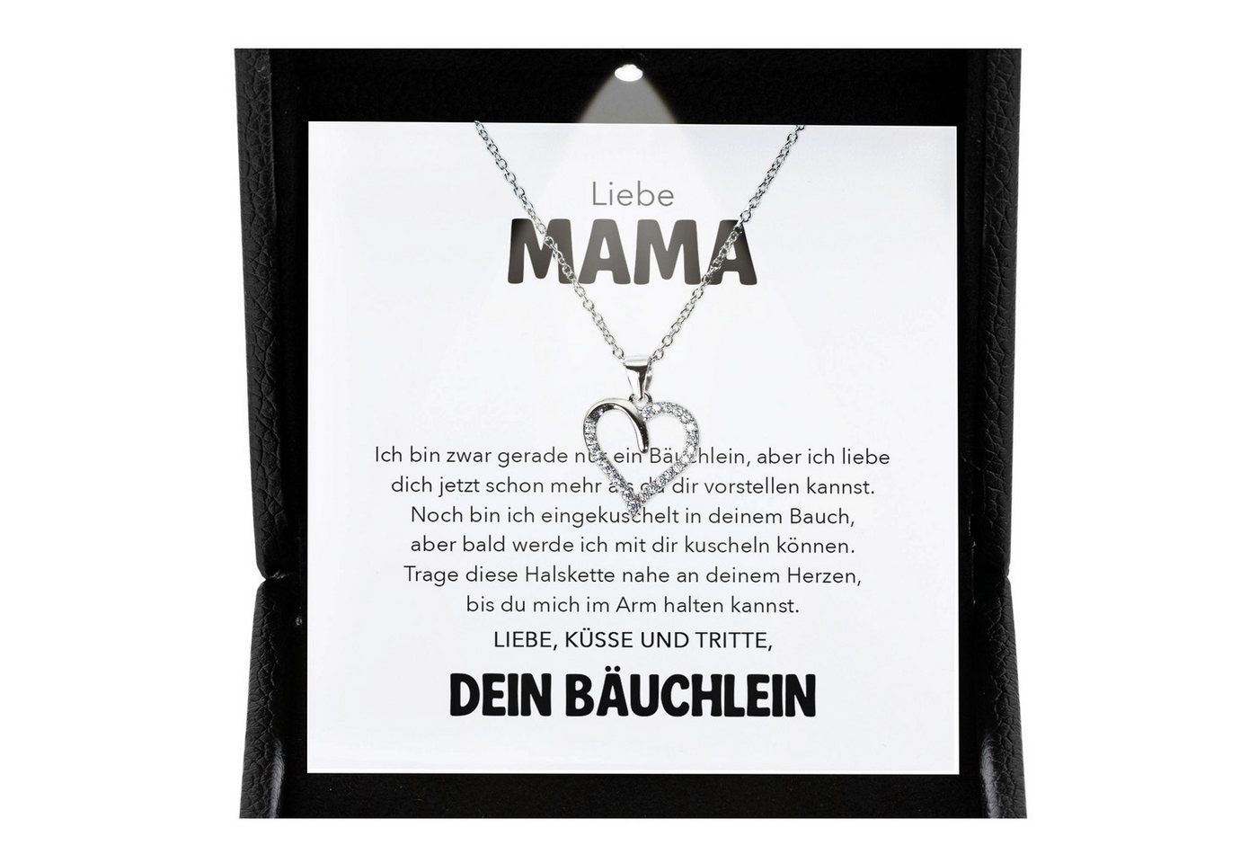22Feels Schmuckset Schwangerschaft Geschenk Liebe Mama Mom To Be Babyparty Babyshower (inkl. Geschenktasche, Karte, Poliertuch, Beutel), Premium Licht Etui, Silber 925/000, Karte Made In Germany von 22Feels