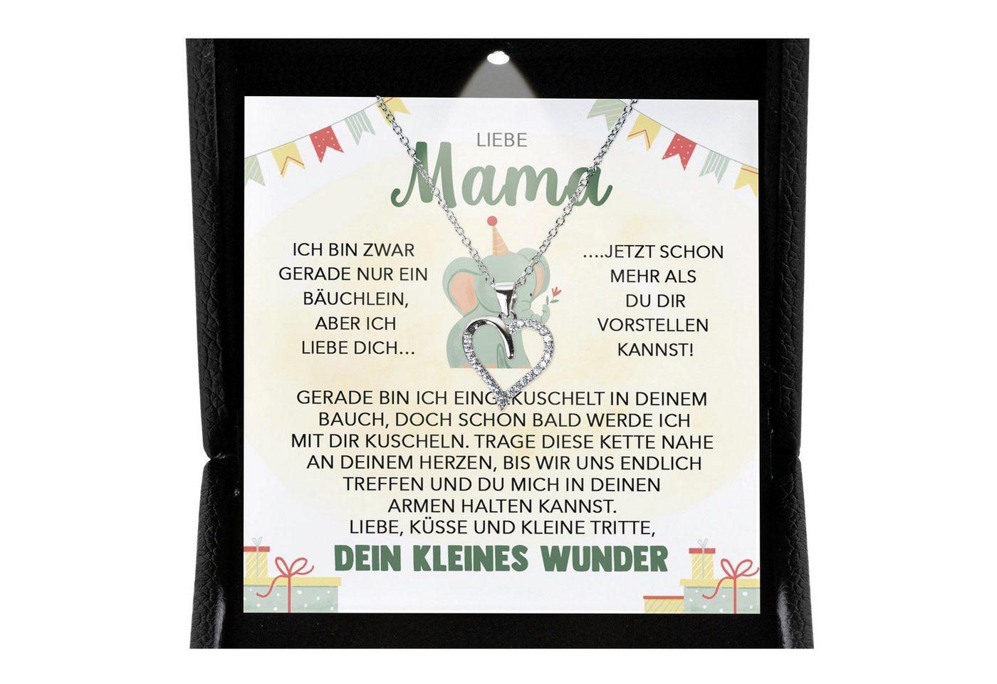 22Feels Schmuckset Schwangerschaft Geschenk Liebe Mama Mom To Be Babyparty Babyshower (inkl. Geschenktasche, Karte, Poliertuch, Beutel), Premium Licht Etui, Silber 925/000, Karte Made In Germany von 22Feels