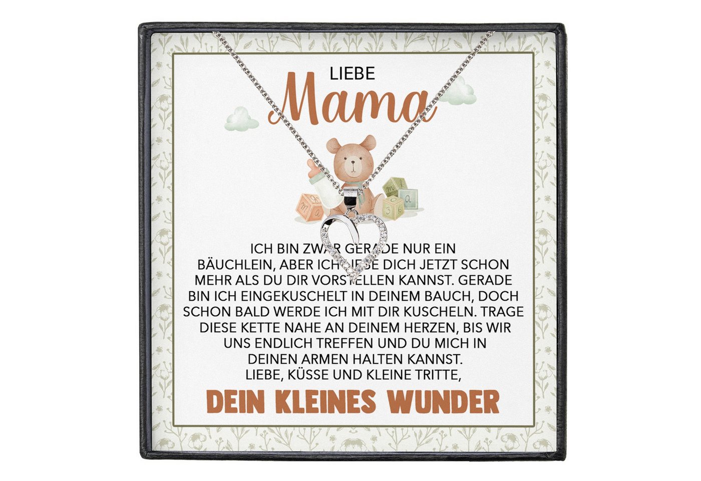 22Feels Schmuckset Schwangerschaft Geschenk Liebe Mama Mom To Be Babyparty Babyshower (inkl. Geschenktasche, Karte, Poliertuch, Beutel), Silber 925/000, Karte Made In Germany von 22Feels