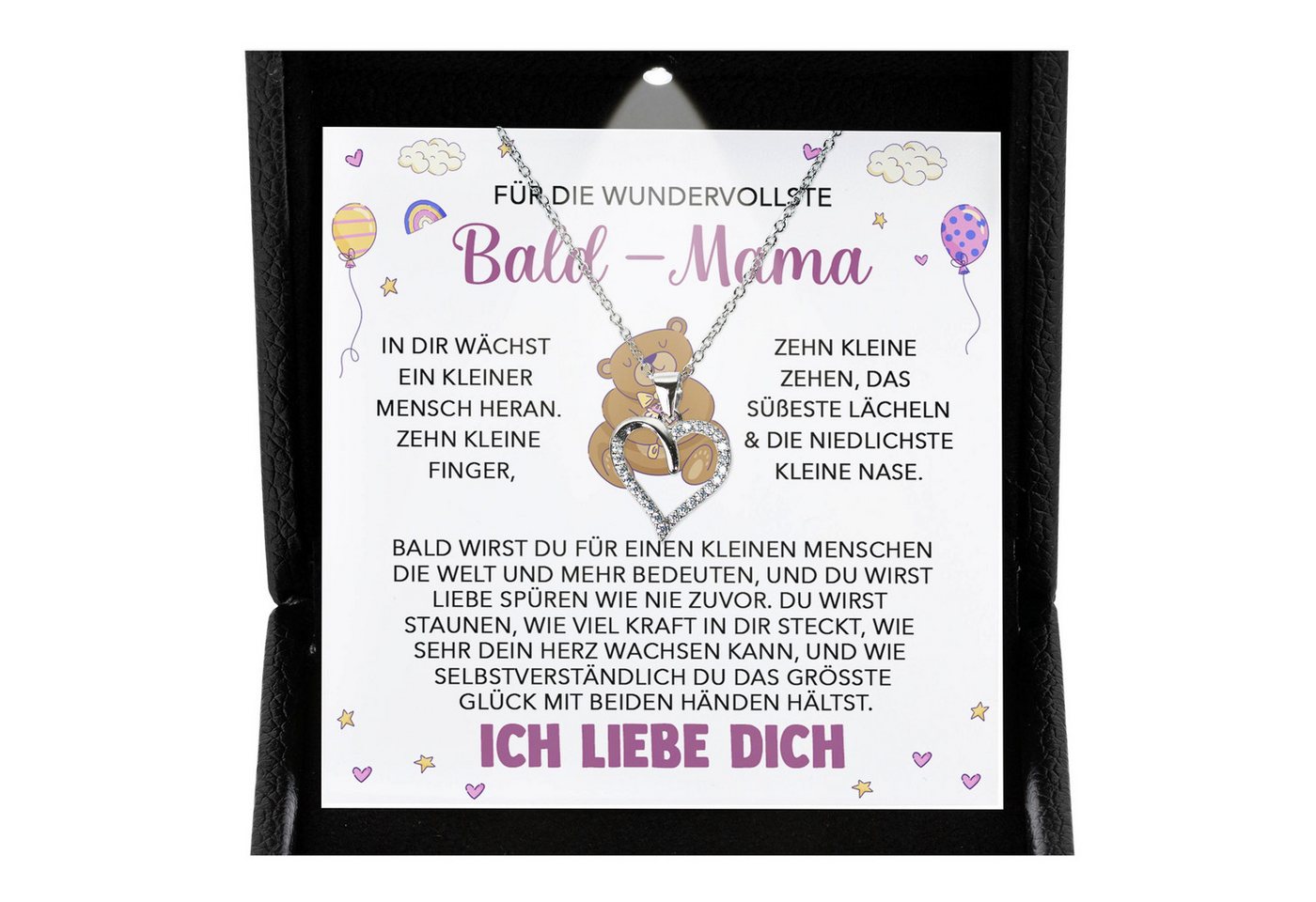 22Feels Schmuckset Schwangerschaft Geschenk Werdende Mama Mom To Be Babyparty Babyshower (inkl. Geschenktasche, Karte, Poliertuch, Beutel), Premium Licht Etui, Silber 925/000, Karte Made In Germany von 22Feels