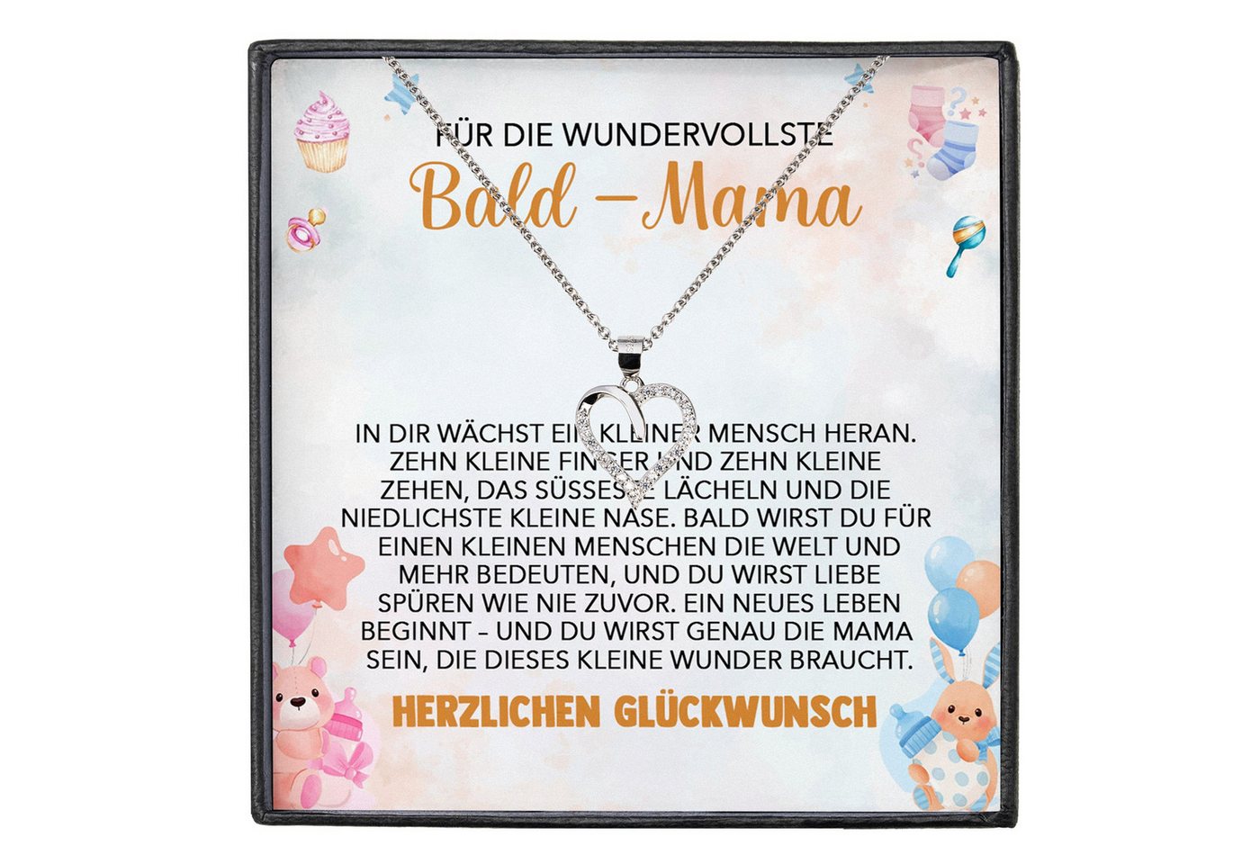 22Feels Schmuckset Schwangerschaft Geschenk Werdende Mama Mom To Be Babyparty Babyshower (inkl. Geschenktasche, Karte, Poliertuch, Beutel), Silber 925/000, Karte Made In Germany von 22Feels