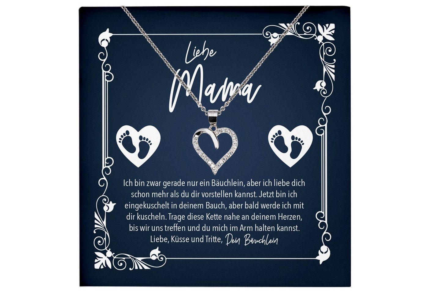 22Feels Schmuckset Schwangerschaft Geschenk Werdende Mama Schmuck Babyparty Halskette, Echt-Silber 925/000, Karte Made In Germany von 22Feels