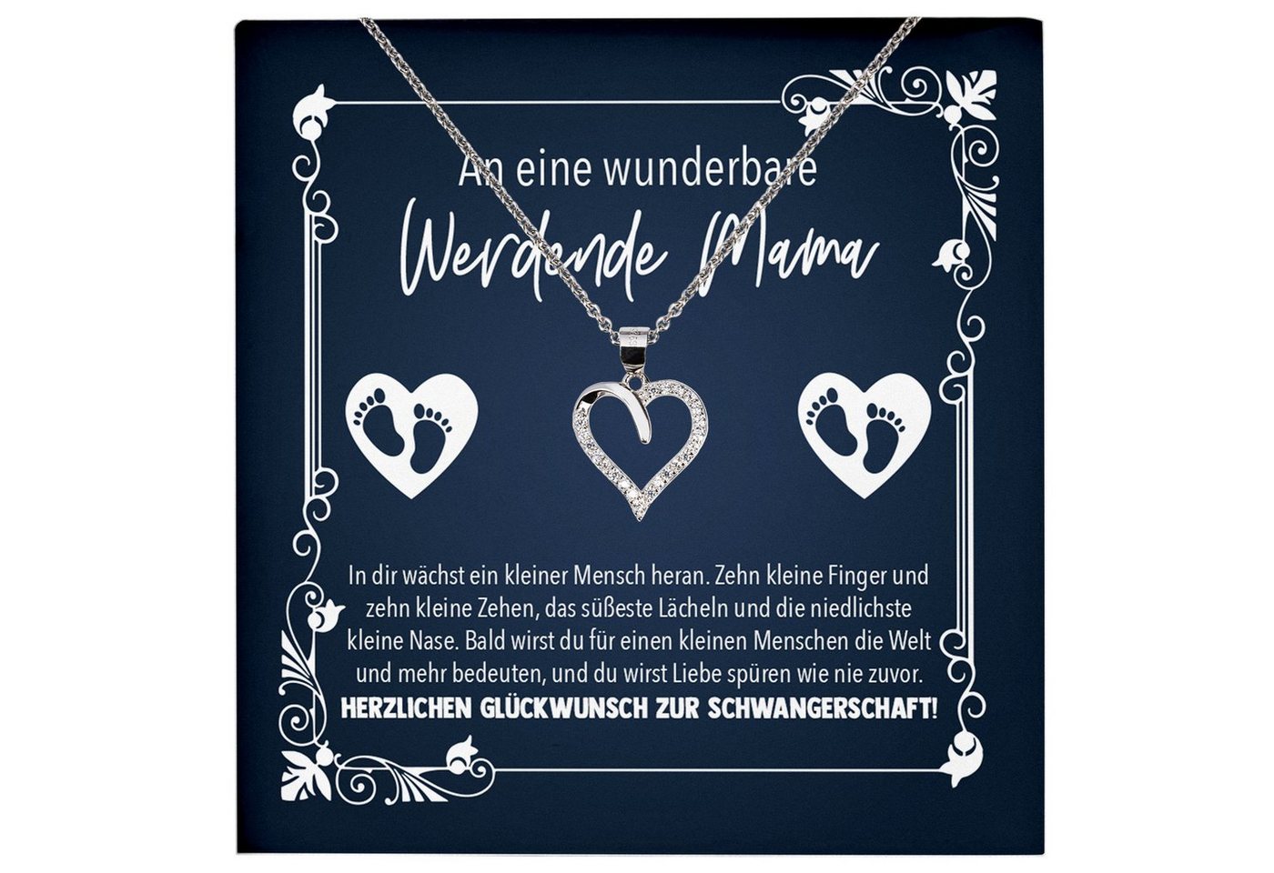 22Feels Schmuckset Schwangerschaft Geschenk Werdende Mama Schmuck Babyparty Halskette, Echt-Silber 925/000, Karte Made In Germany von 22Feels