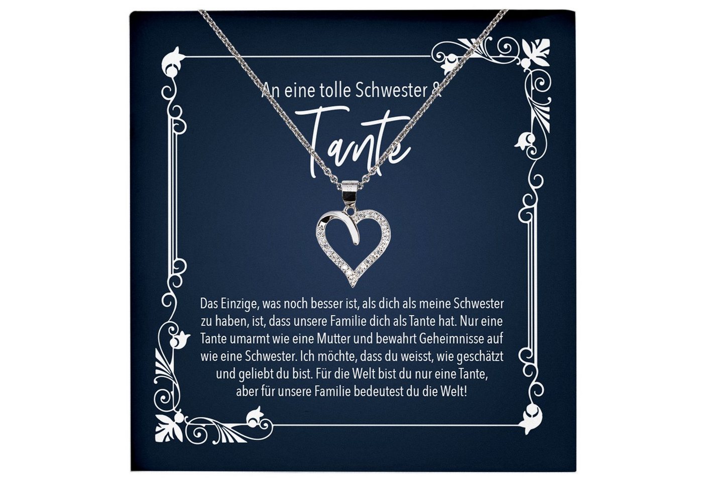 22Feels Schmuckset Schwester Tante Geschenk Geburtstag Weihnachten Frauen Halskette Karte, Echt-Silber 925/000, Karte Made In Germany von 22Feels