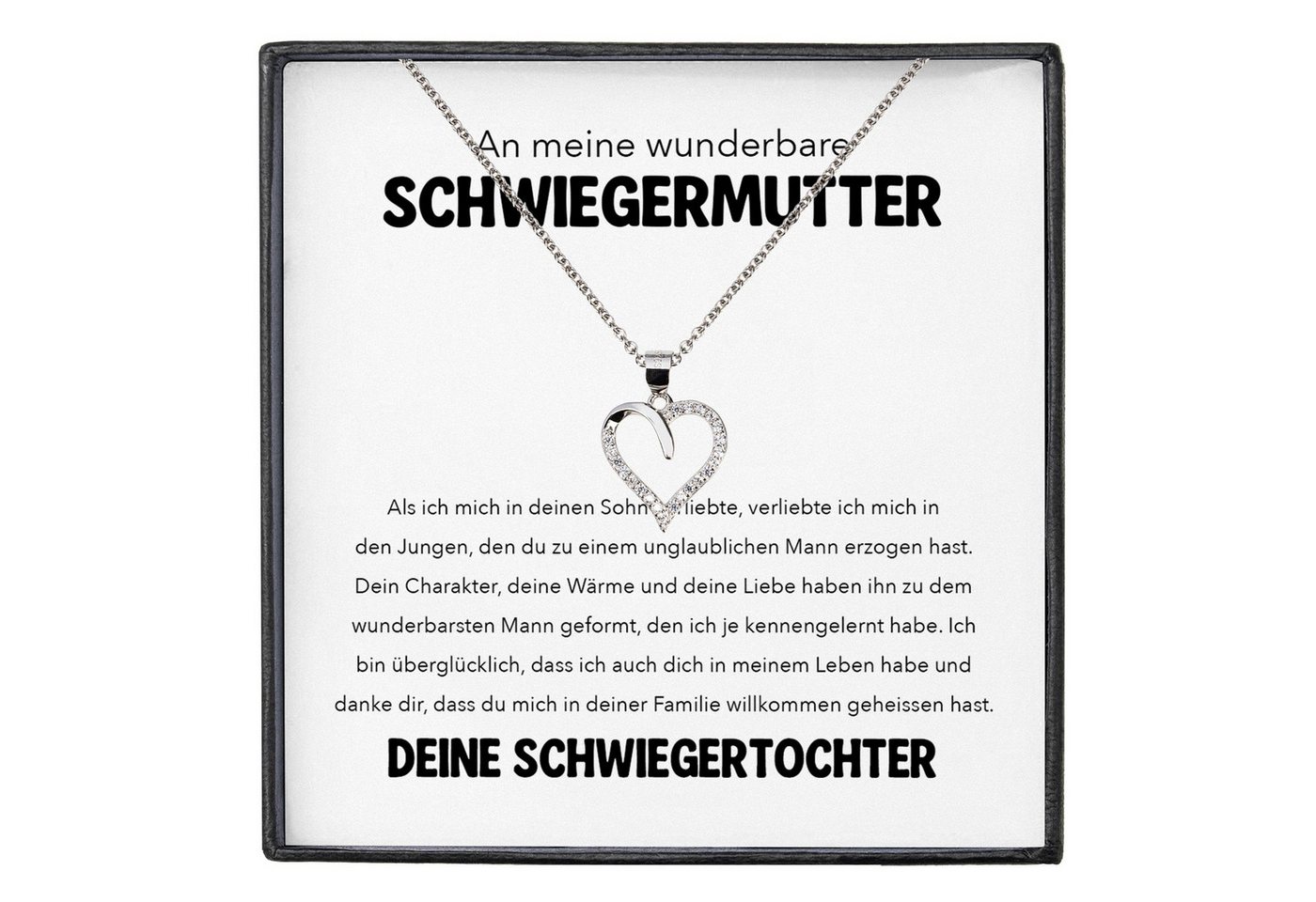 22Feels Schmuckset Schwiegermama Geschenk von Schwiegertochter Halskette Frauen Hochzeit (inkl. Geschenktasche, Karte, Poliertuch, Beutel), Silber 925/000, Karte Made In Germany von 22Feels
