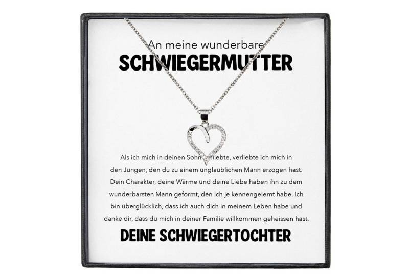 22Feels Schmuckset Schwiegermama Geschenk von Schwiegertochter Halskette Frauen Hochzeit (inkl. Geschenktasche, Karte, Poliertuch, Beutel), Silber 925/000, Karte Made In Germany von 22Feels