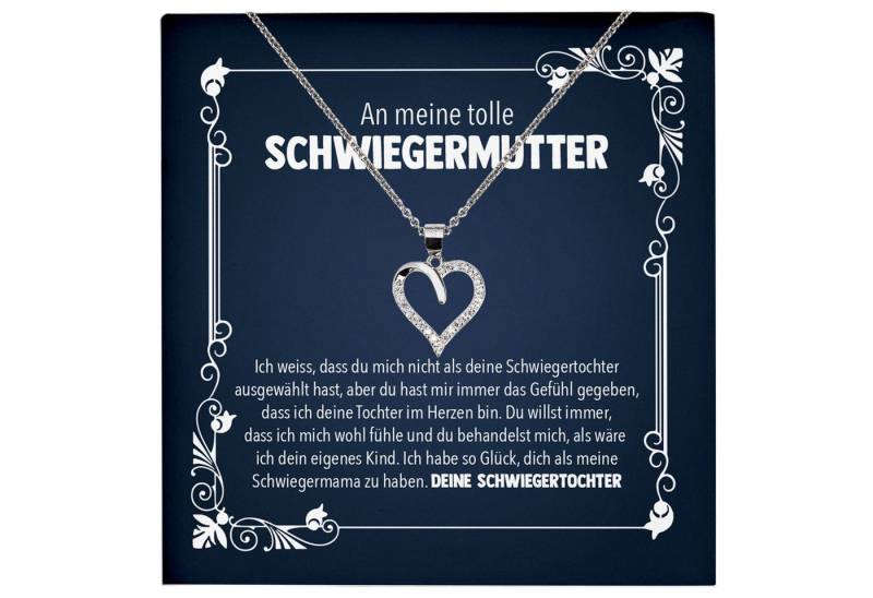 22Feels Schmuckset Schwiegermutter Geschenk v. Schwiegertochter Herz Halskette Frauen, Echt-Silber 925/000, Karte Made In Germany von 22Feels
