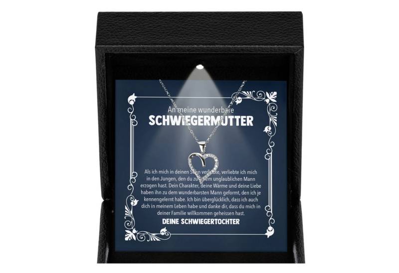 22Feels Schmuckset Schwiegermutter Geschenk v. Schwiegertochter Herz Halskette Frauen (Geschenkset), Silber 925/000, Geschenkset Made In Germany, Premium Licht Etui von 22Feels