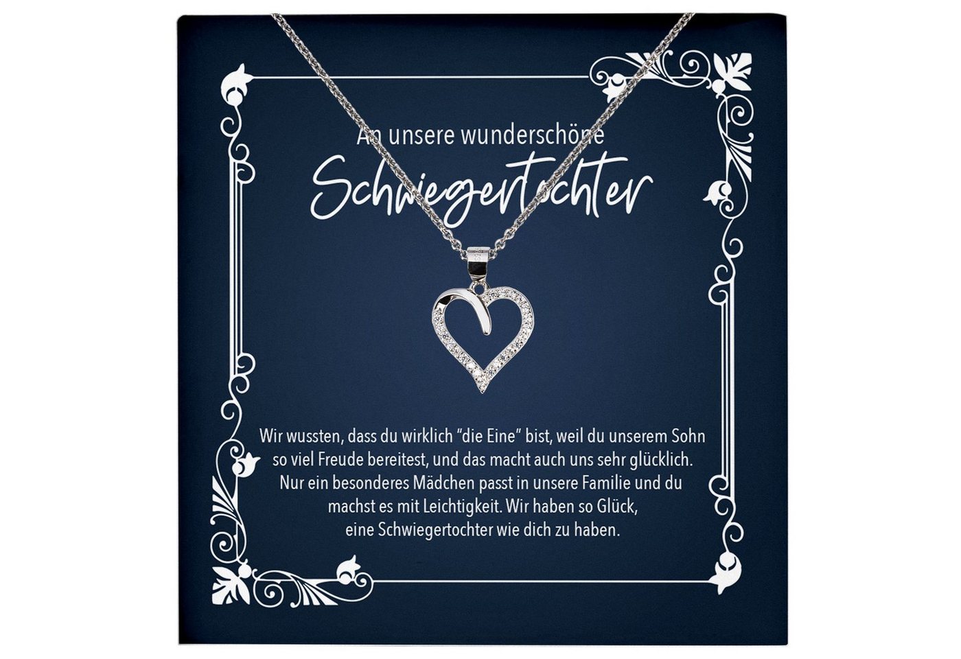 22Feels Schmuckset Schwiegertochter Geschenk Hochzeit Geburtstag Frauen Schmuck Halskette, Echt-Silber 925/000, Karte Made In Germany von 22Feels