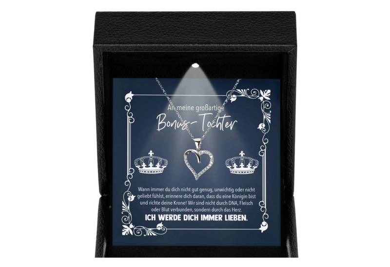 22Feels Schmuckset Stieftochter Geschenk Bonus Tochter Mädchen Halskette Frauen Schmuck (Geschenkset), Silber 925/000, Geschenkset Made In Germany, Premium Licht Etui von 22Feels