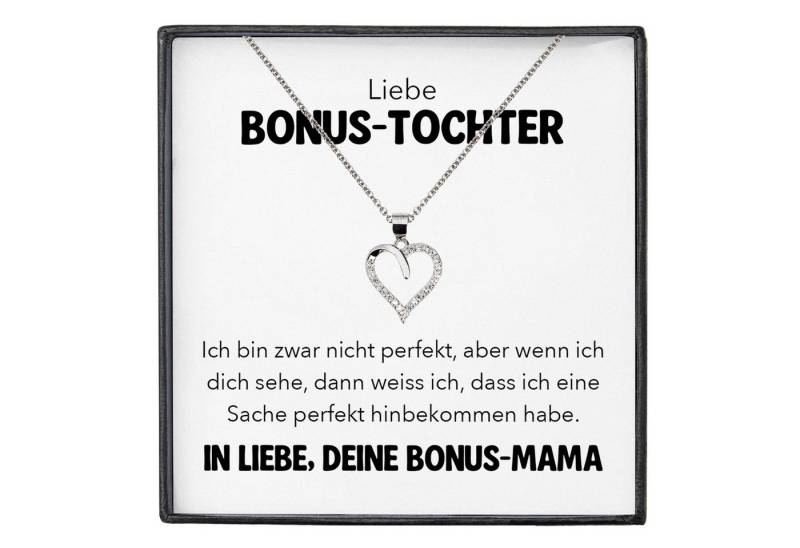 22Feels Schmuckset Stieftochter Geschenk von Stiefmama Bonus-Tochter Herz Halskette (inkl. Geschenktasche, Karte, Poliertuch, Beutel), Silber 925/000, Karte Made In Germany von 22Feels
