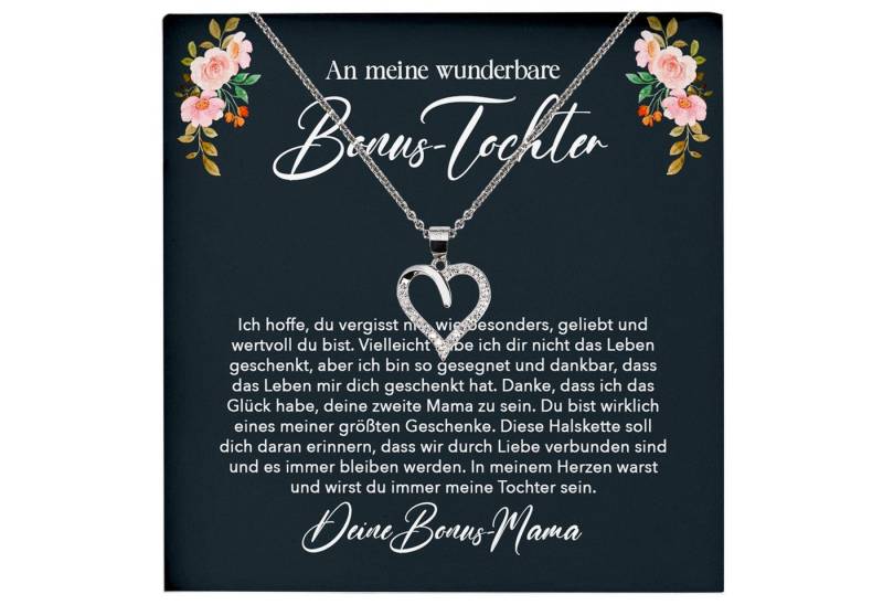 22Feels Schmuckset Stieftochter Geschenk von Stiefmama Schmuck Mädchen Halskette Frauen (inkl. Geschenktasche, Karte, Poliertuch, Beutel), Echt-Silber 925/000, Karte Made In Germany von 22Feels