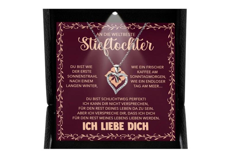 22Feels Schmuckset Stieftochter Geschenk von Stiefpapa Schmuck Mädchen Halskette Frauen (inkl. Geschenktasche, Karte, Poliertuch, Beutel), Premium Licht Etui, Silber 925/000, Karte Made In Germany von 22Feels