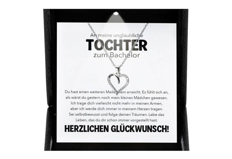 22Feels Schmuckset Stieftochter Geschenk zum Bachelor Hochschulabschluss Absolventenfeier (inkl. Geschenktasche, Karte, Poliertuch, Beutel), Premium Licht Etui, Silber 925/000, Karte Made In Germany von 22Feels