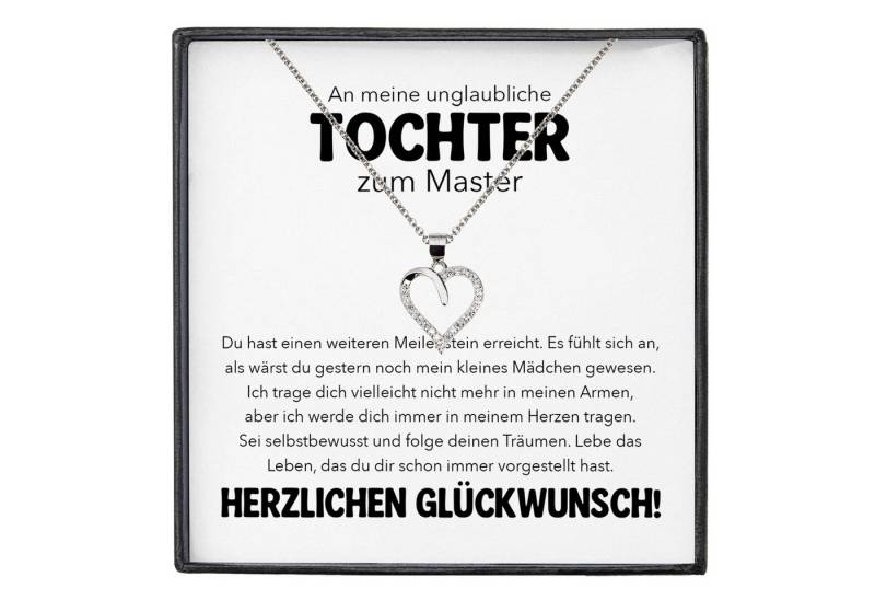 22Feels Schmuckset Stieftochter Geschenk zum Master Hochschulabschluss Absolventenfeier (inkl. Geschenktasche, Karte, Poliertuch, Beutel), Silber 925/000, Karte Made In Germany von 22Feels