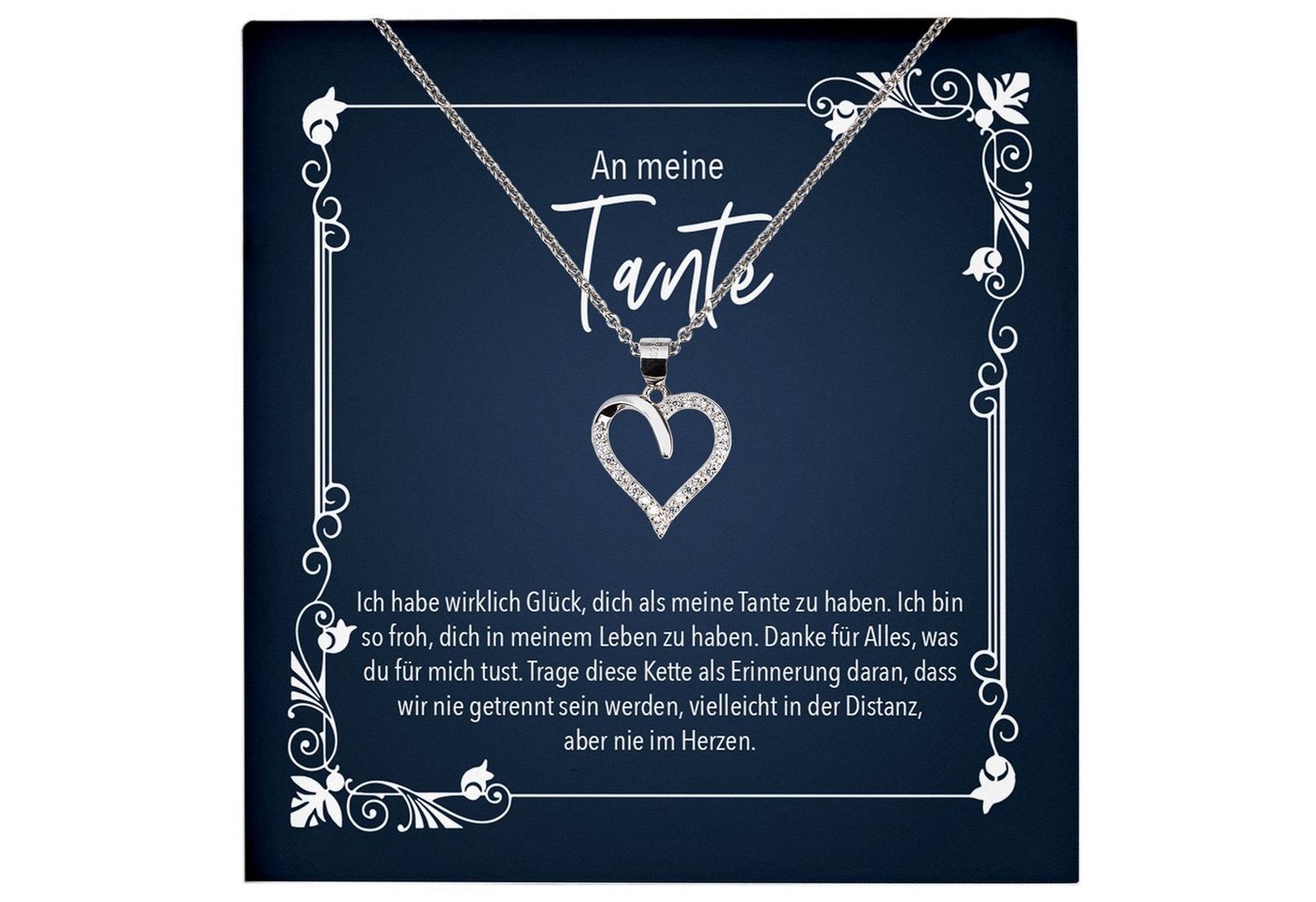 22Feels Schmuckset Tante Geschenk Geburtstag Weihnachten Frauen Schmuck Halskette Karte, Echt-Silber 925/000, Karte Made In Germany von 22Feels