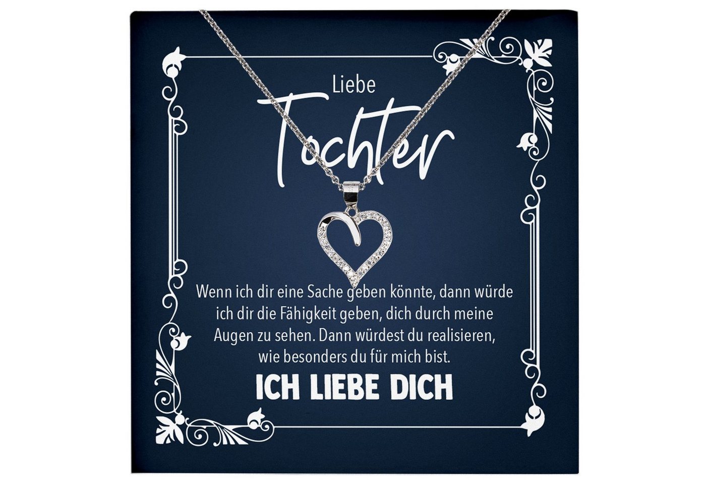 22Feels Schmuckset Tochter Geschenk Mädchen Frauen Schmuck Geburtstag Abi Herz Halskette, Echt-Silber 925/000, Karte Made In Germany von 22Feels