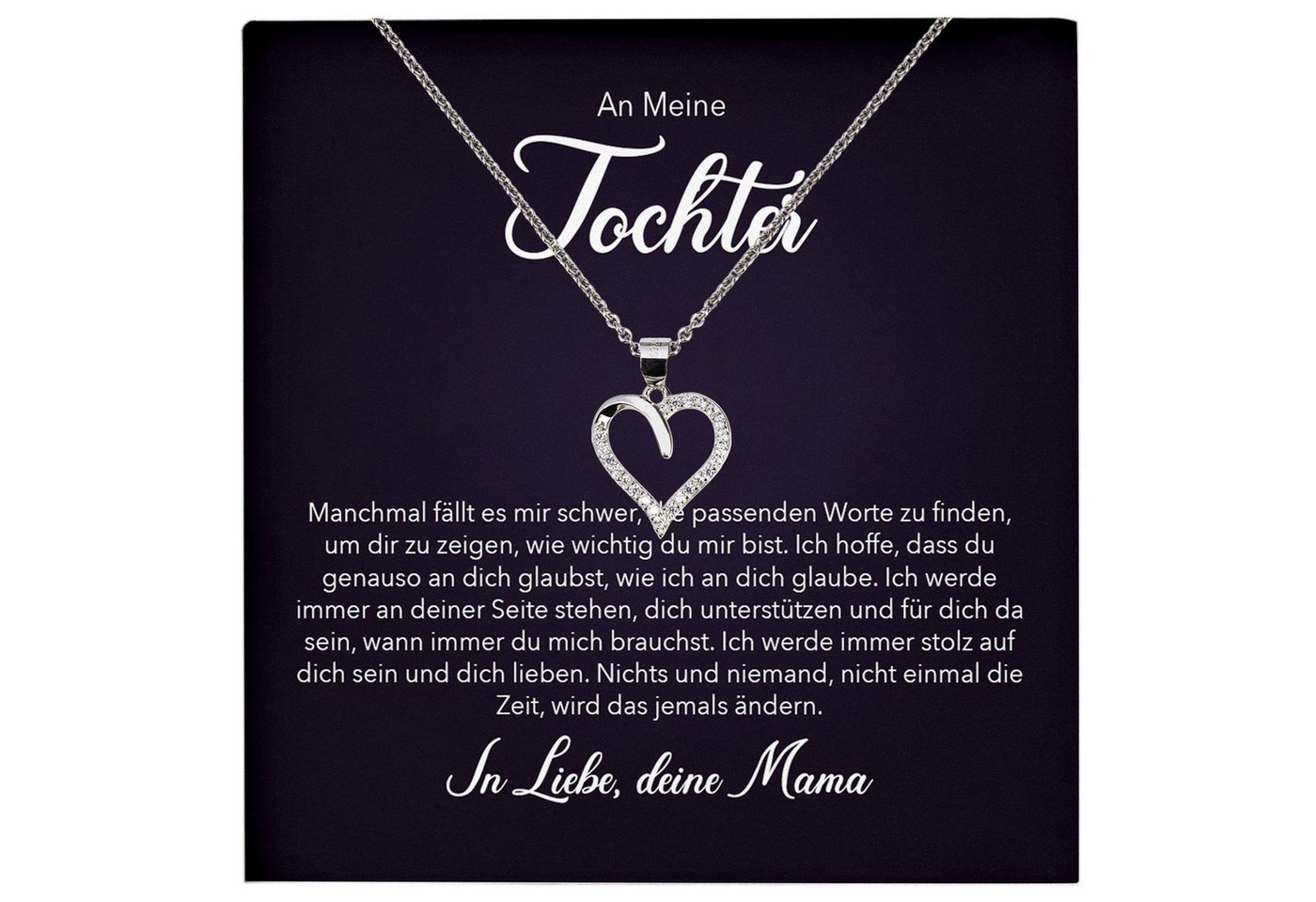22Feels Schmuckset Tochter Geschenk von Mama Mädchen Frauen Schmuck Herz Halskette Abitur (inkl. Geschenktasche, Karte, Poliertuch, Beutel), Echt-Silber 925/000, Karte Made In Germany von 22Feels