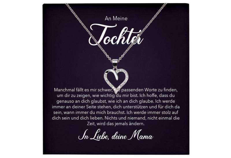 22Feels Schmuckset Tochter Geschenk von Mama Mädchen Frauen Schmuck Herz Halskette Abitur (inkl. Geschenktasche, Karte, Poliertuch, Beutel), Echt-Silber 925/000, Karte Made In Germany von 22Feels