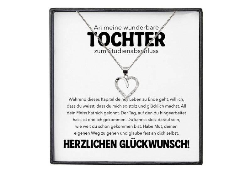 22Feels Schmuckset Tochter Geschenk zum Hochschulabschluss Universität Absolventenfeier (inkl. Geschenktasche, Karte, Poliertuch, Beutel), Silber 925/000, Karte Made In Germany von 22Feels