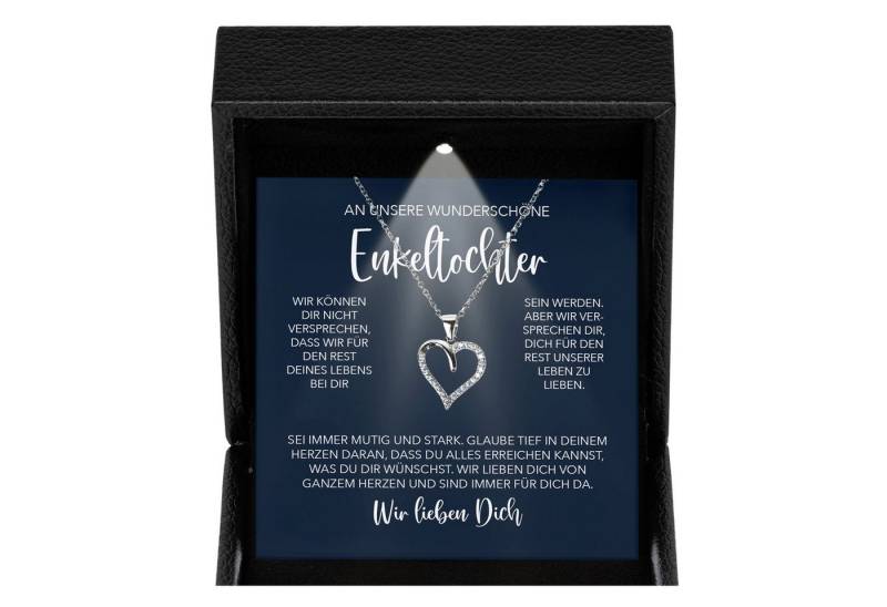 22Feels Schmuckset Unsere Enkelin Geschenk Abitur Mädchen Frauen Halskette Herz Collier (Geschenkset), Silber 925/000, Geschenkset Made In Germany, Premium Licht Etui von 22Feels
