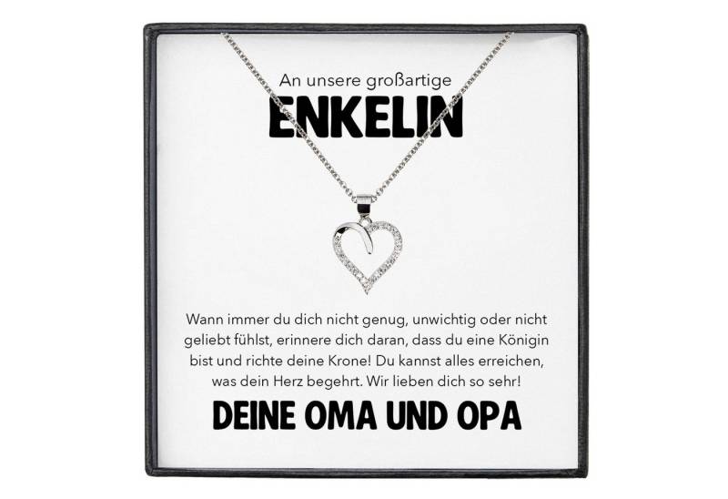 22Feels Schmuckset Unsere Enkelin Geschenk von Oma Opa Herz Halskette Mädchen Frauen (inkl. Geschenktasche, Karte, Poliertuch, Beutel), Silber 925/000, Karte Made In Germany von 22Feels