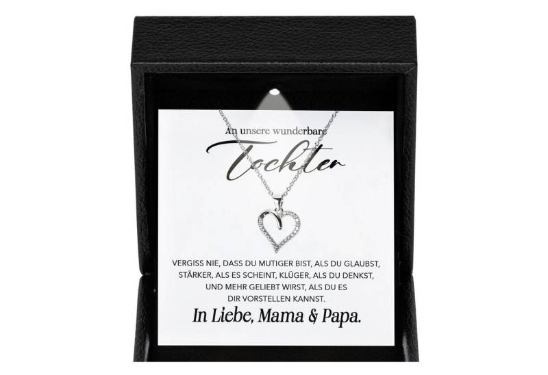 22Feels Schmuckset Unsere Tochter Geschenk Mädchen Frauen Schmuck Halskette Abitur (Geschenkset), Silber 925/000, Geschenkset Made In Germany, Premium Licht Etui von 22Feels