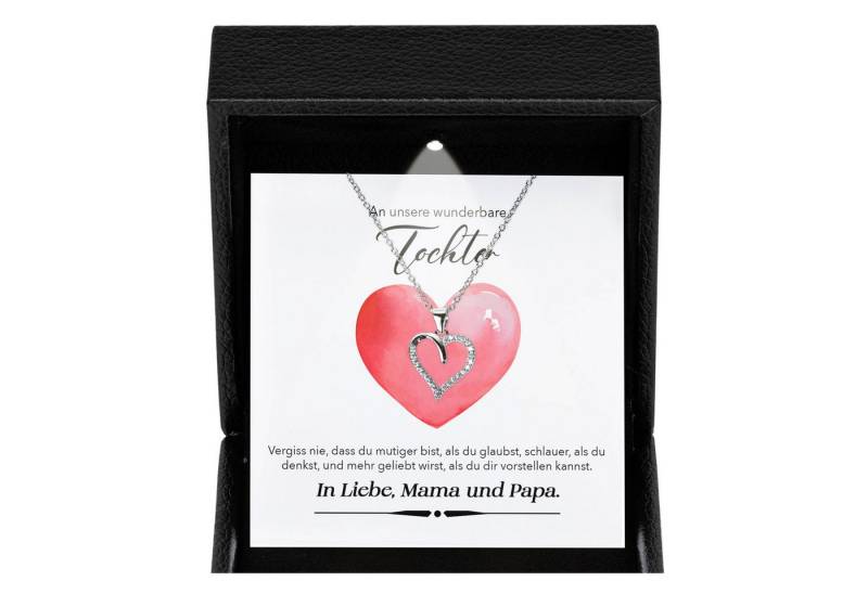 22Feels Schmuckset Unsere Tochter Geschenk Mädchen Frauen Schmuck Halskette Abitur (Geschenkset), Silber 925/000, Geschenkset Made In Germany, Premium Licht Etui von 22Feels