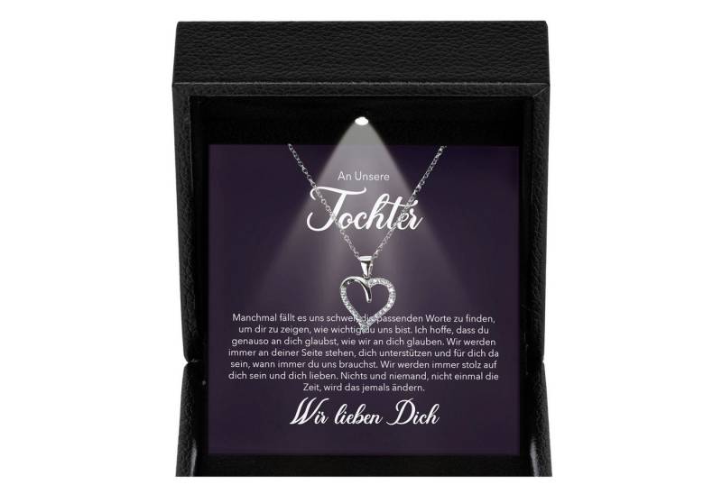 22Feels Schmuckset Unsere Tochter Geschenk Mädchen Frauen Schmuck Halskette Abitur (Geschenkset), Silber 925/000, Geschenkset Made In Germany, Premium Licht Etui von 22Feels