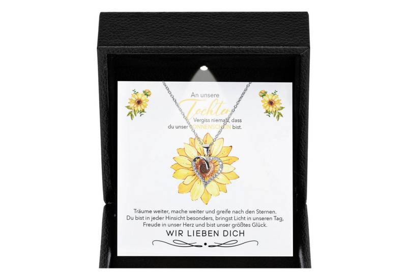 22Feels Schmuckset Unsere Tochter Geschenk Mädchen Frauen Schmuck Halskette Abitur (Geschenkset), Silber 925/000, Geschenkset Made In Germany, Premium Licht Etui von 22Feels